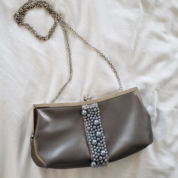 Wedding season 💞👰Rinaldi EuC grey clutch purse with bonus - Picture 2 of 7